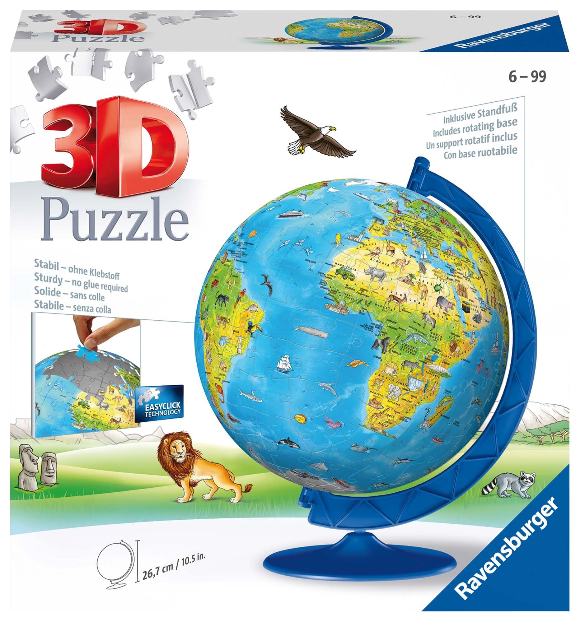 Ravensburger 3D Puslespil, Childrens World Globe 108 brikker