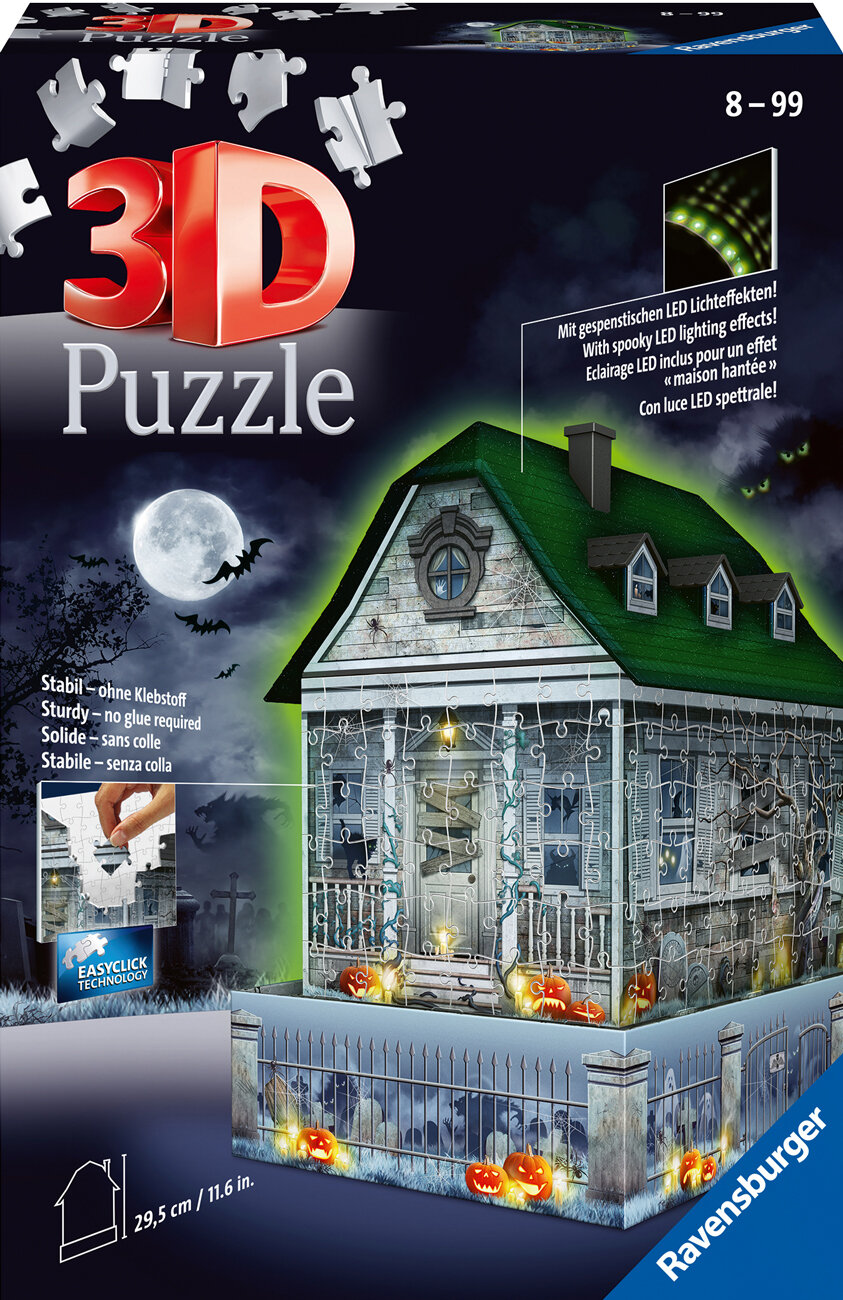 Ravensburger 3D Puslespil, Haunted House with Night Light 216 brikker