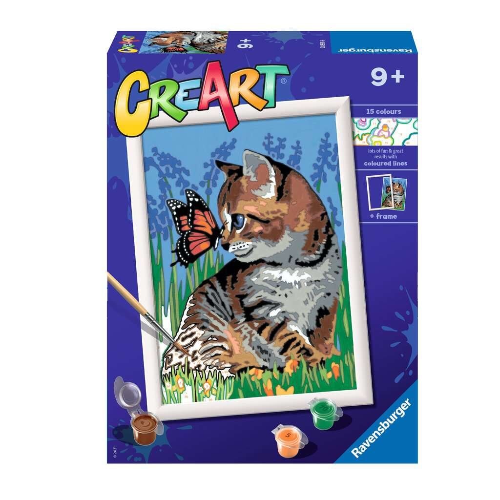 Ravensburger CreArt Kids – Husky 18x24 Cm – Peinture Par Numéros Scintillante – Dès 7 Ans – Kit Complet