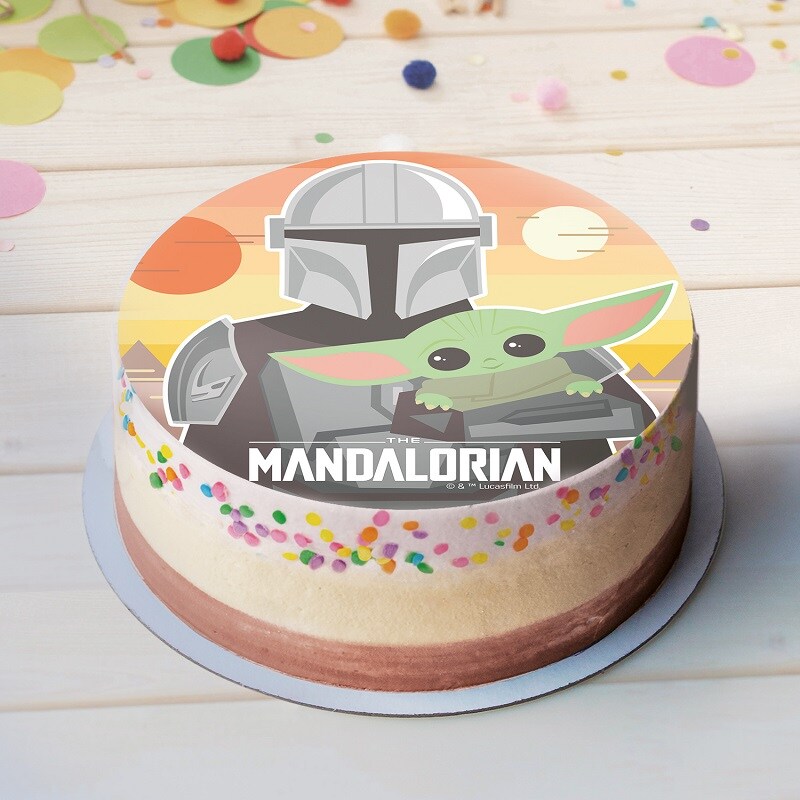 Kageprint The Mandalorian - Vaffelpapir 20 cm