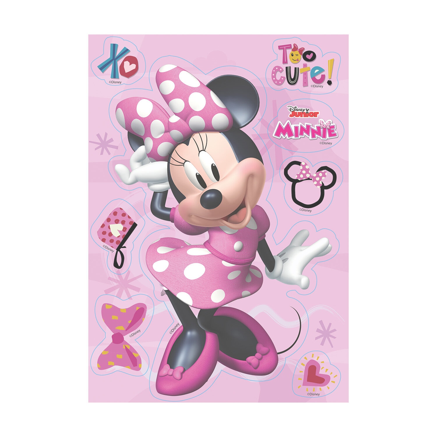 Minnie Mouse - Kagedekorationer af Vaffelpapir 8 stk