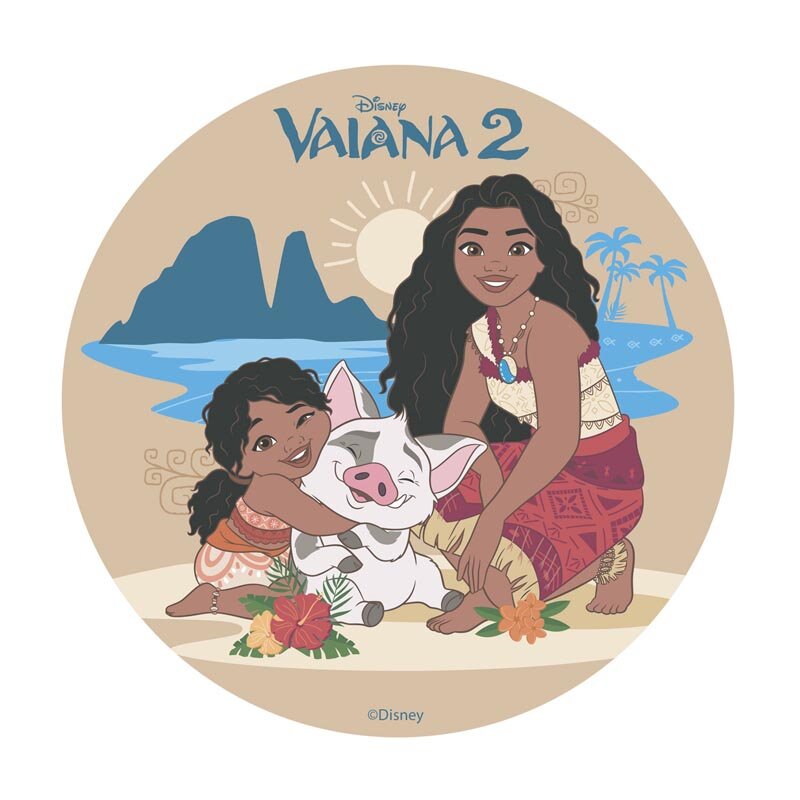 Kageprint Vaiana - Vaffelpapir 20 cm