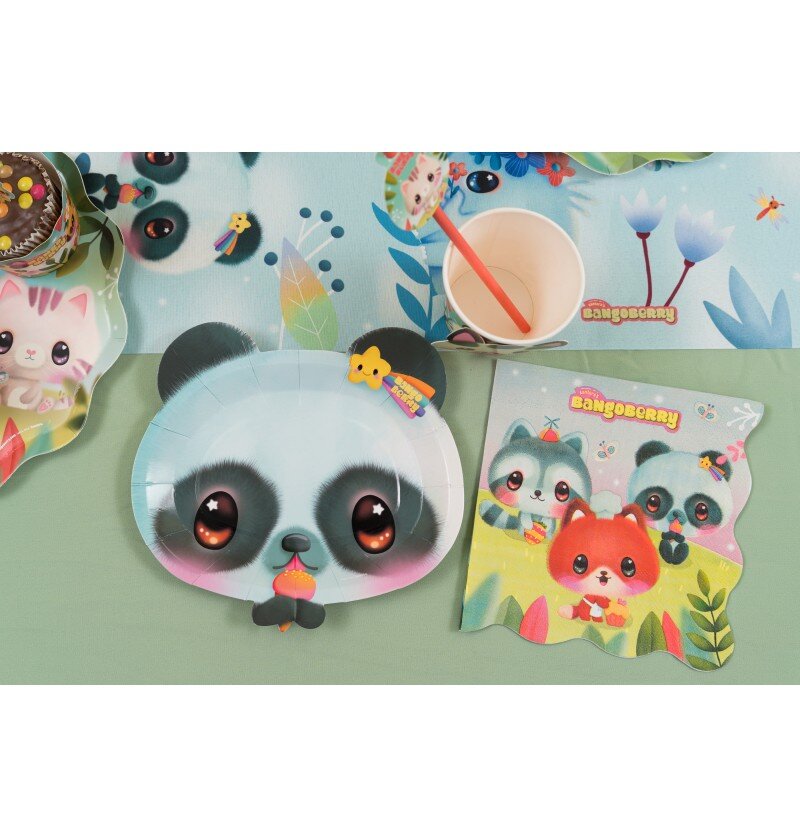 Bangoberry - Pally Panda paptallerkener 8 stk