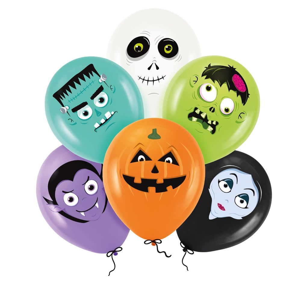 Halloween Monsters Balloner 6 stk