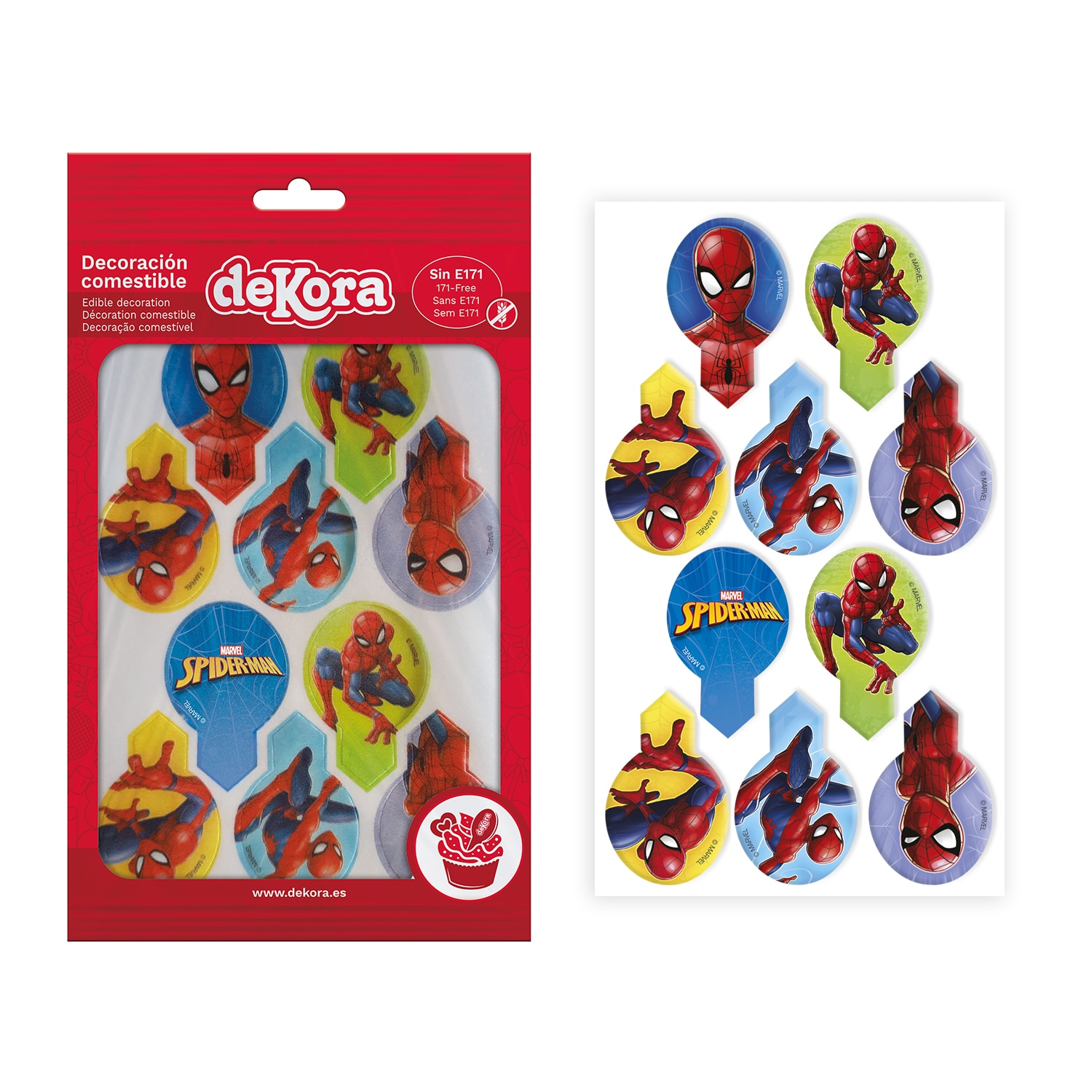Spiderman - Muffindekorationer Vaffelpapir 20 stk