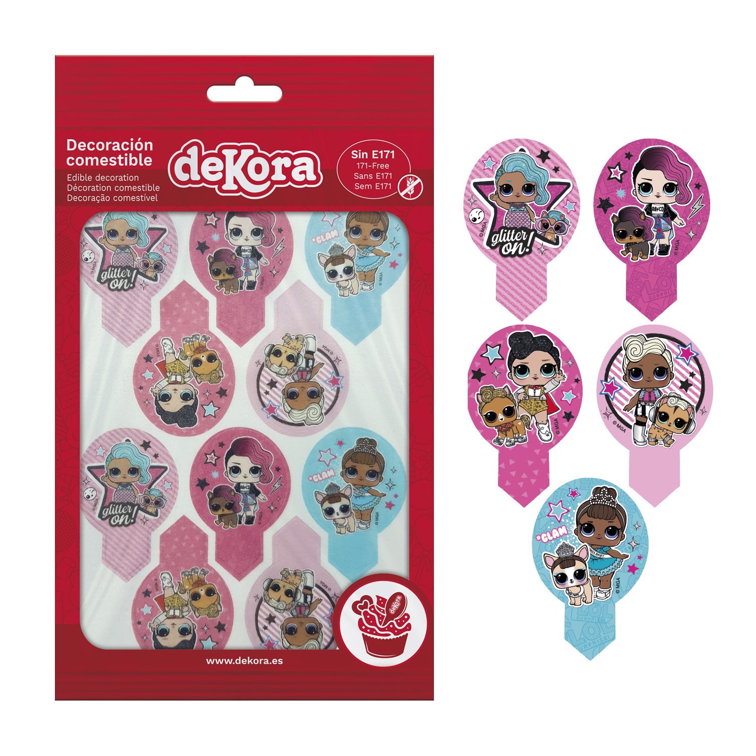 LOL Surprise - Muffindekorationer Vaffelpapir 20 stk