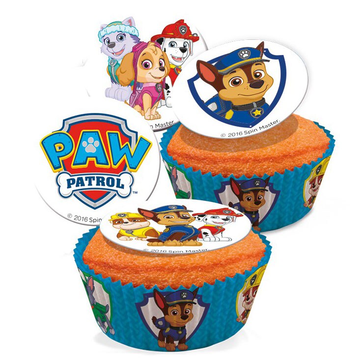 Paw Patrol - Muffindekorationer af fondant 20 stk