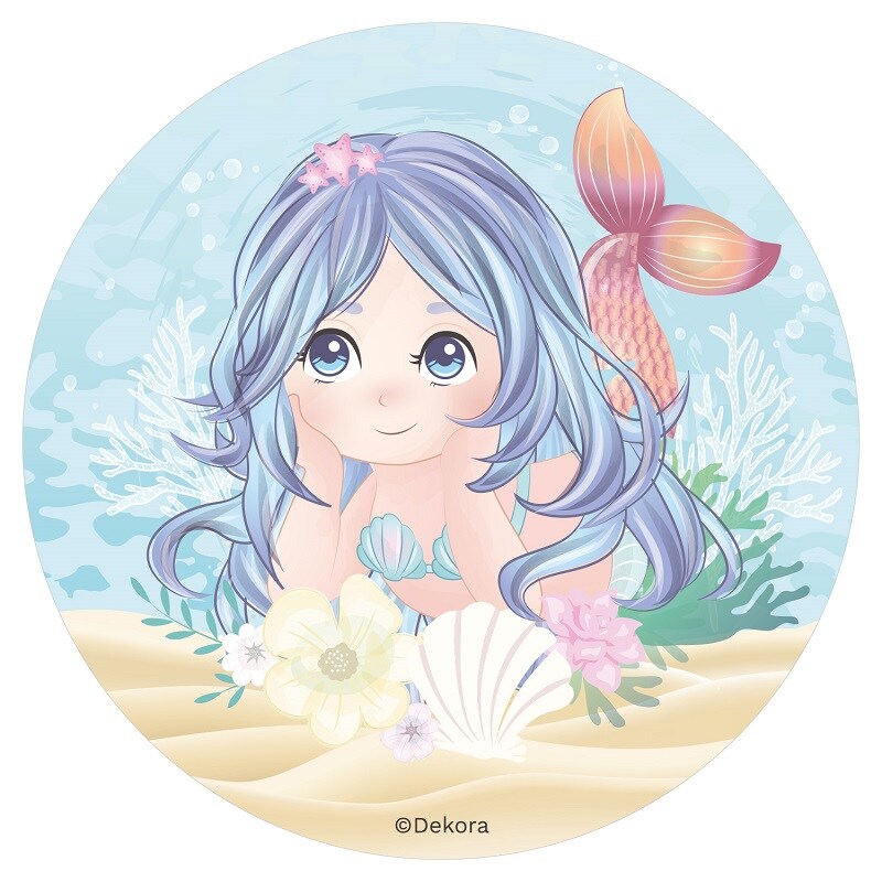 Kageprint Havfrue - Vaffelpapir 20 cm