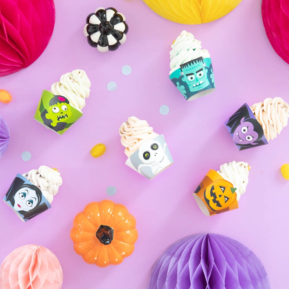 Halloween Monsters Cupcake Wrapper 6 stk