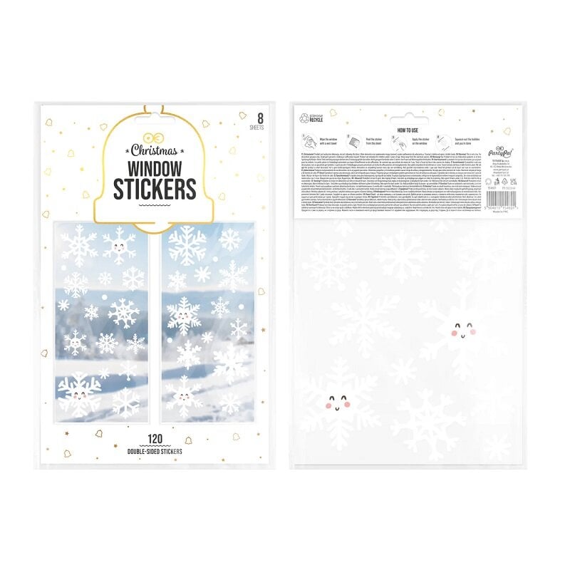 Vinduesklistermærker Snefnug 120 stk.