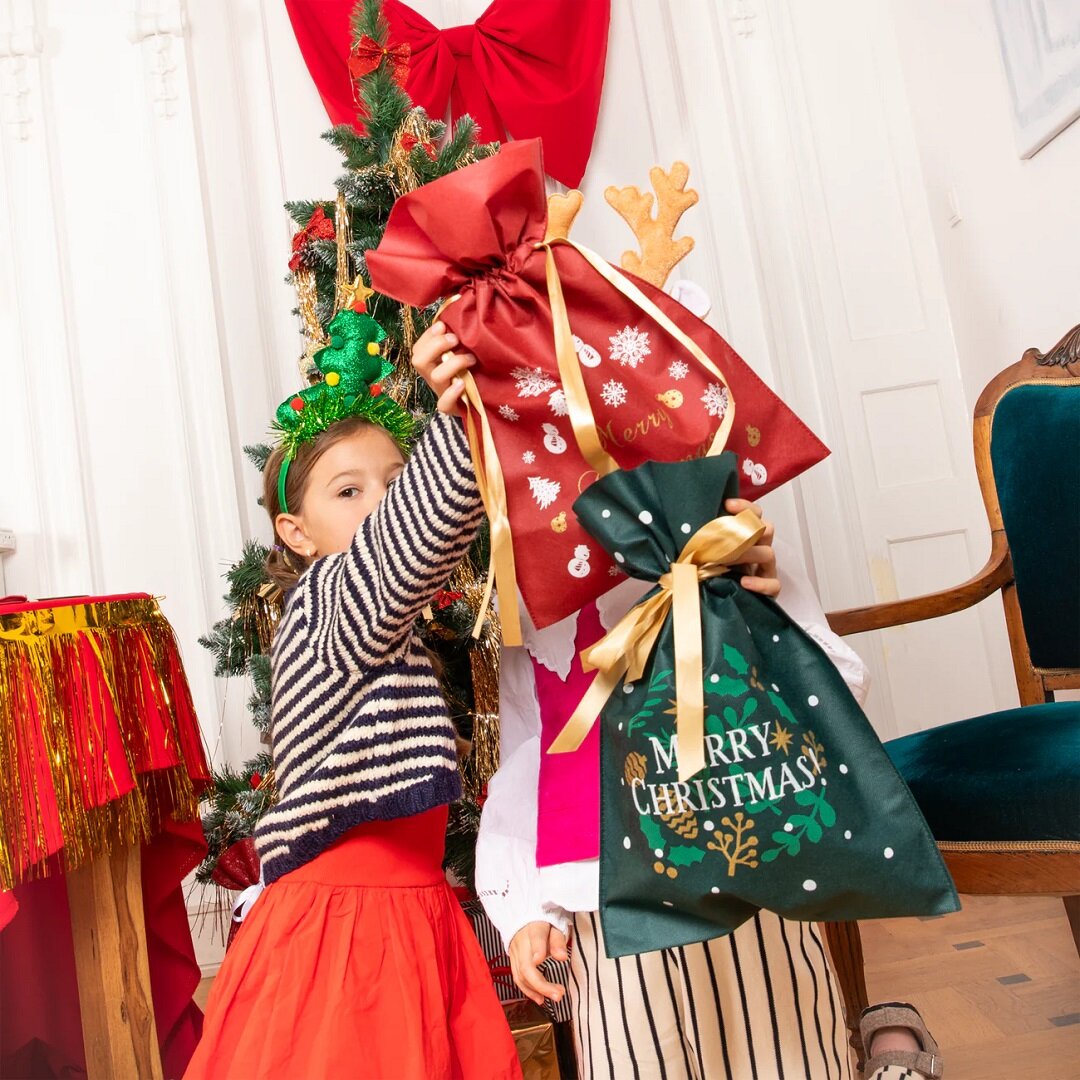 Gavepose til julegaver, rød 45 x 30 cm