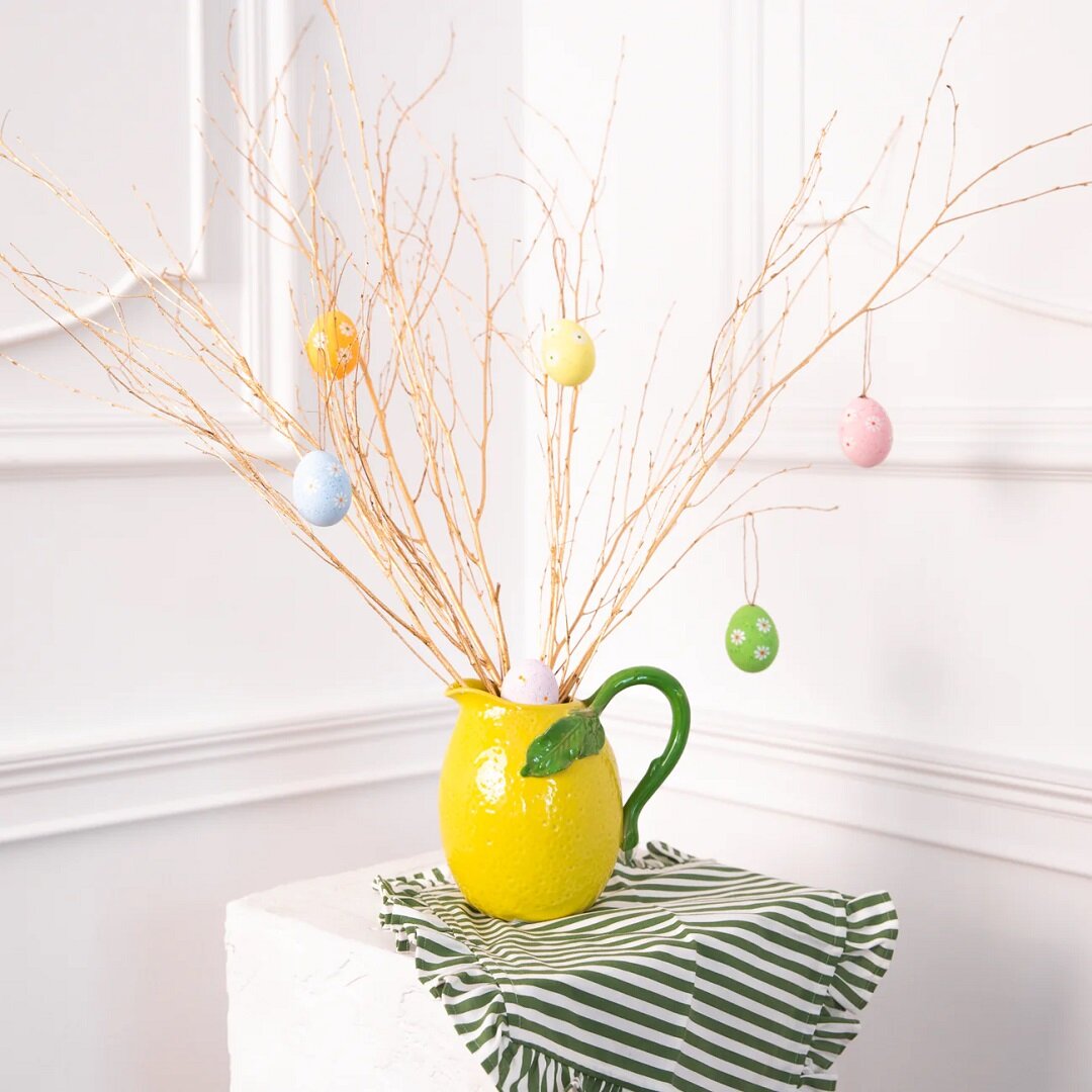 Hængende påskeæg med blomster 6 stk