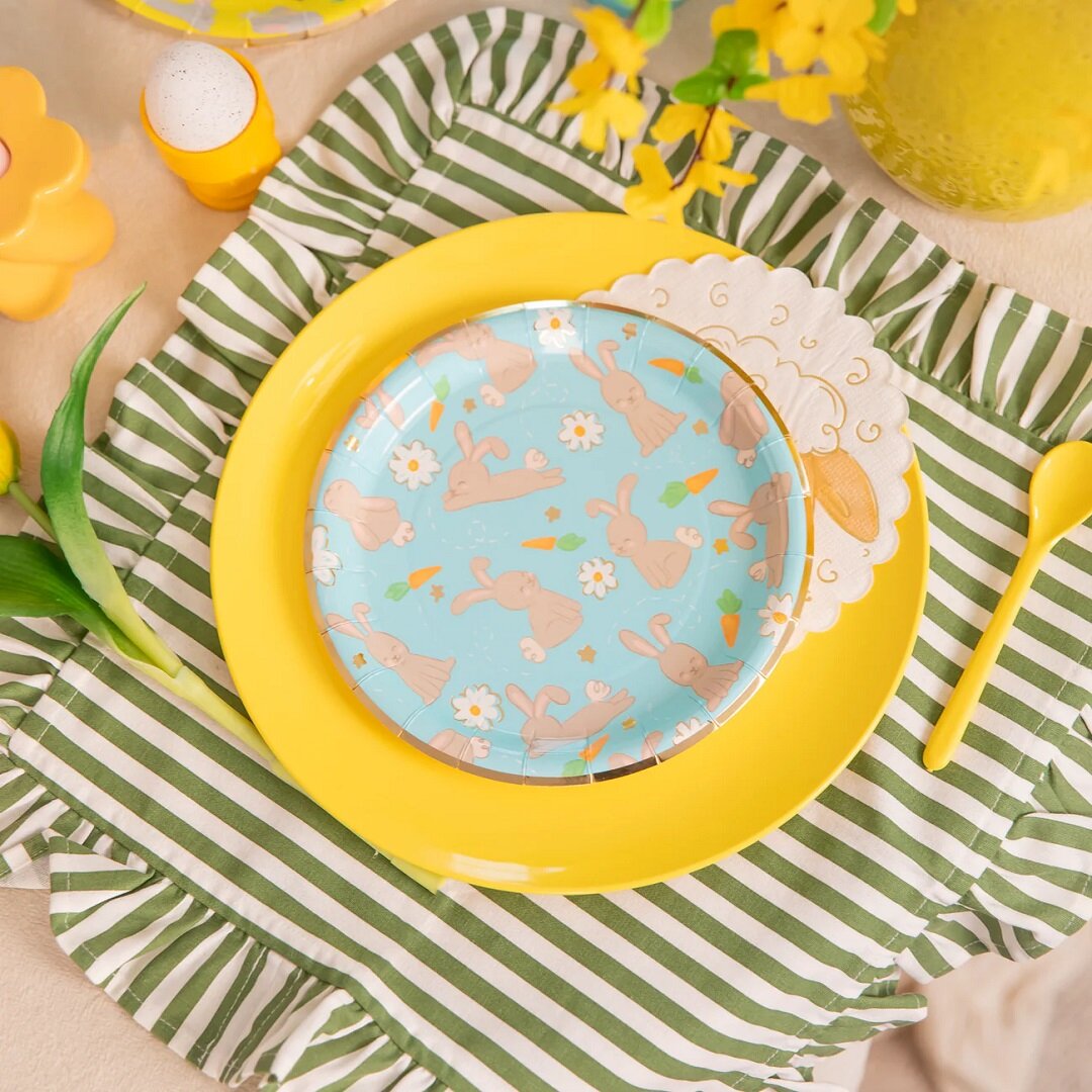 Påskeharetallerkener 18 cm, 6 stk