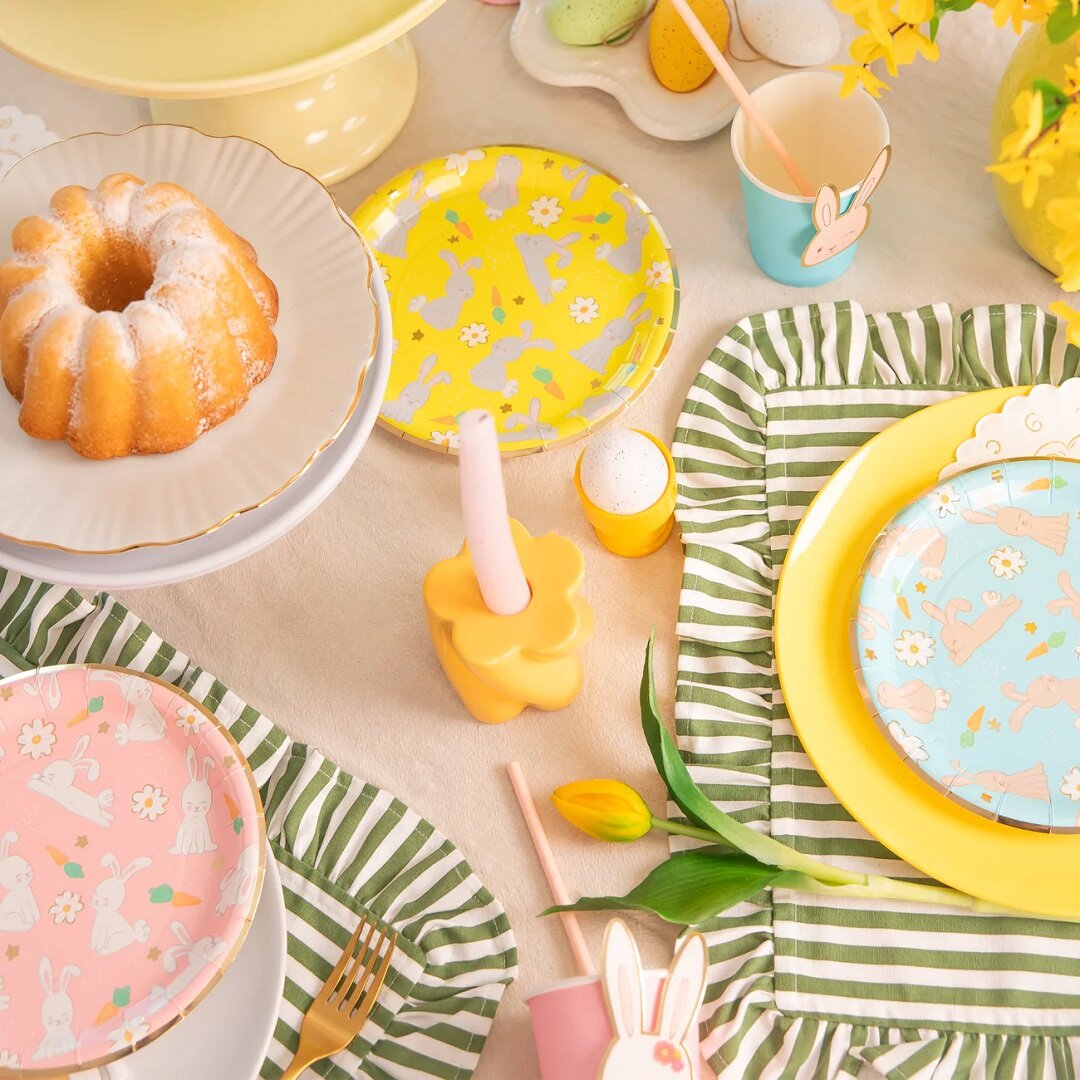 Påskeharetallerkener 18 cm, 6 stk