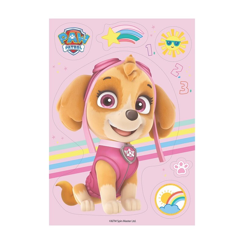 Paw Patrol Skye - Kagedekorationer af Vaffelpapir