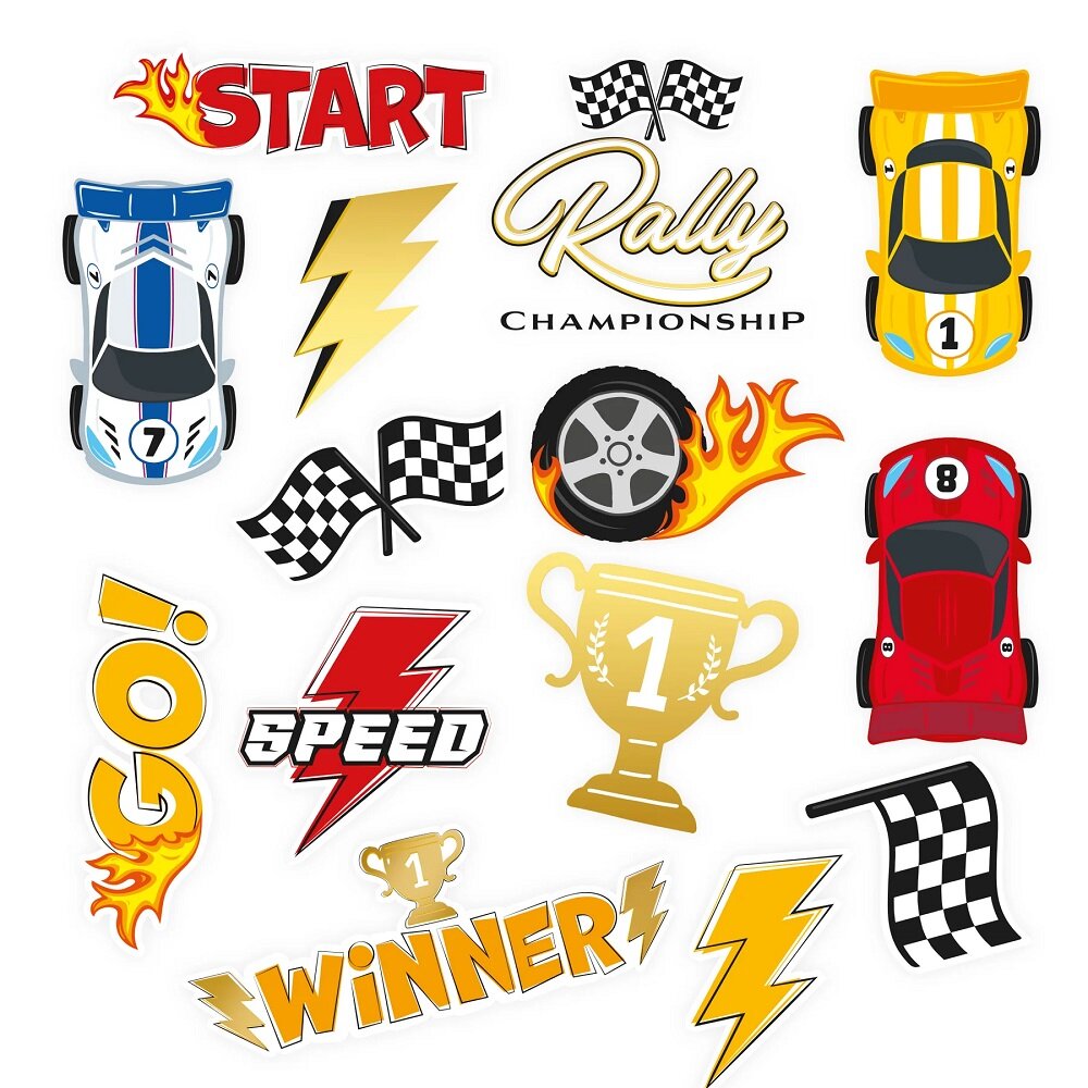 Racing Car Tatoveringer 14 stk