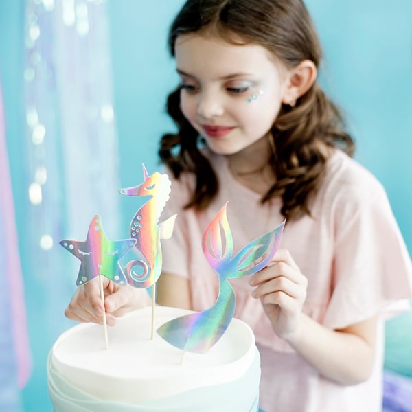 Mermaid Skinnende Cake Toppers 3 stk