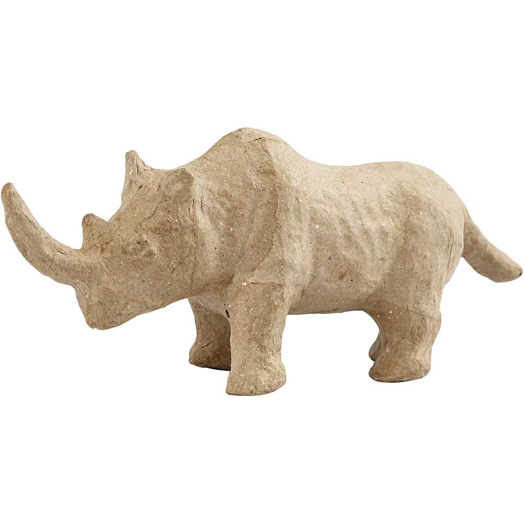 Byggesæt - Papirfigur næsehorn 18 cm