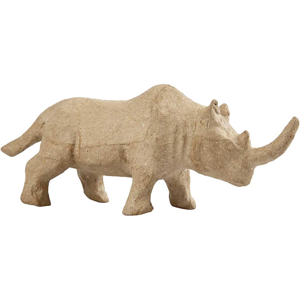 Byggesæt - Papirfigur næsehorn 18 cm
