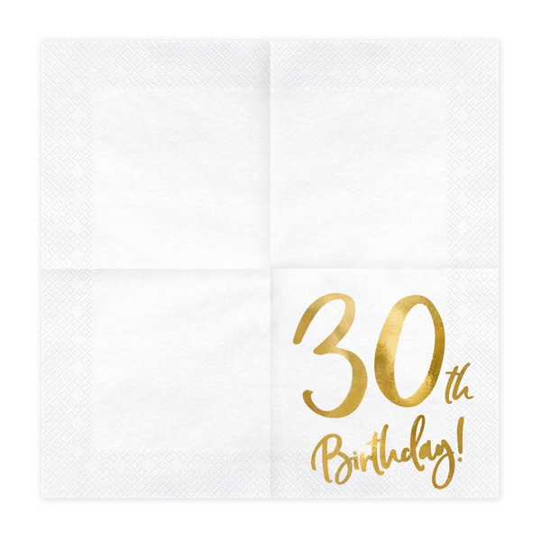Guld 30 år - Servietter 20 stk.