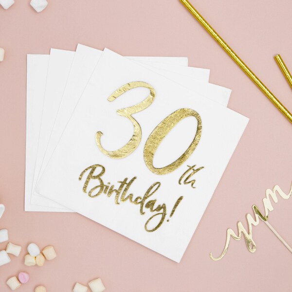 Guld 30 år - Servietter 20 stk.
