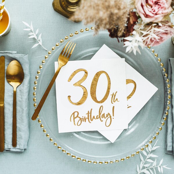 Guld 30 år - Servietter 20 stk.