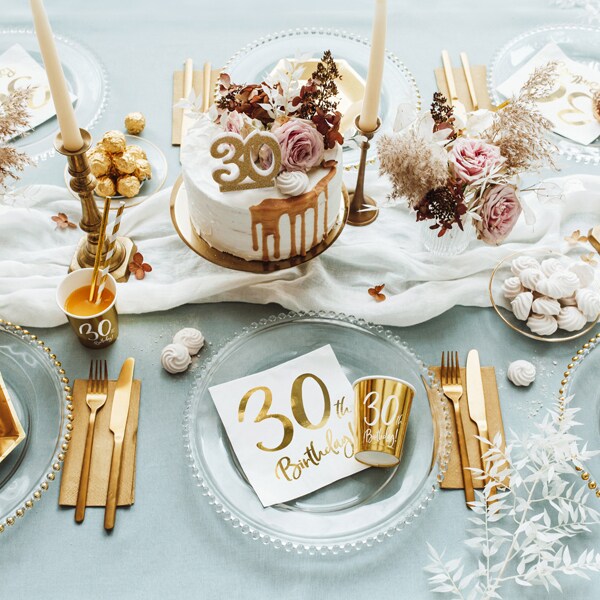 Guld 30 år - Servietter 20 stk.