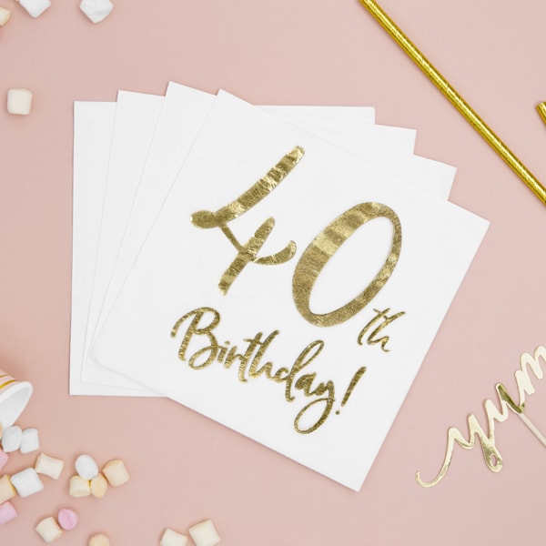 Guld 40 år - Servietter 20 stk.