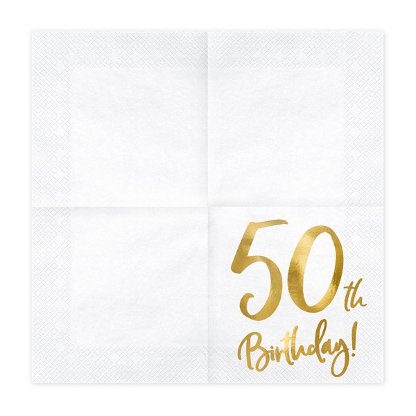 Guld 50 år - Servietter 20 stk.