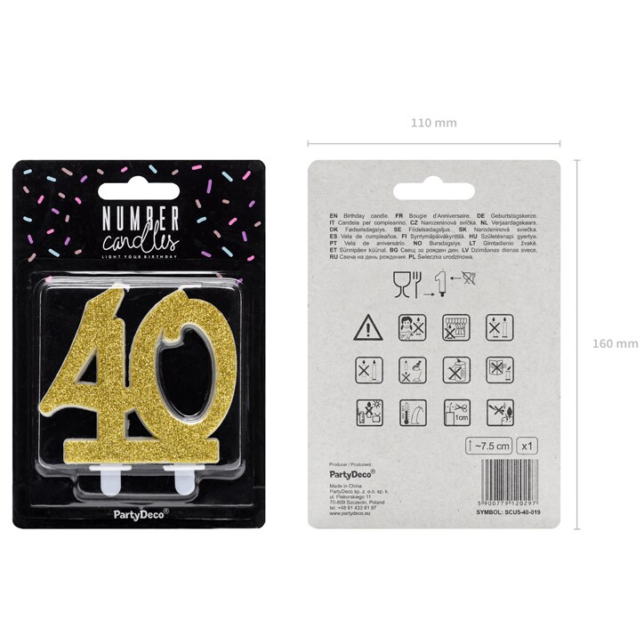 Kagelys Guld - 40 år 7,5 cm