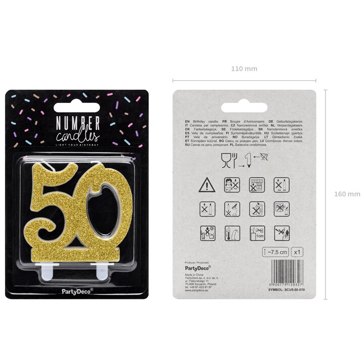 Kagelys Guld - 50 år 7,5 cm