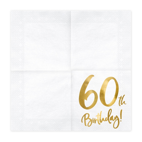 Guld 60 år - Servietter 20 stk.