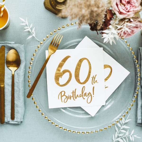 Guld 60 år - Servietter 20 stk.
