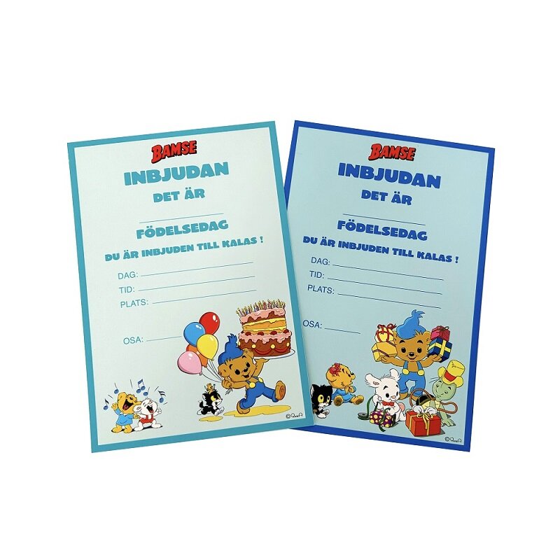 Bamse Invitationer med kuverter 8 stk