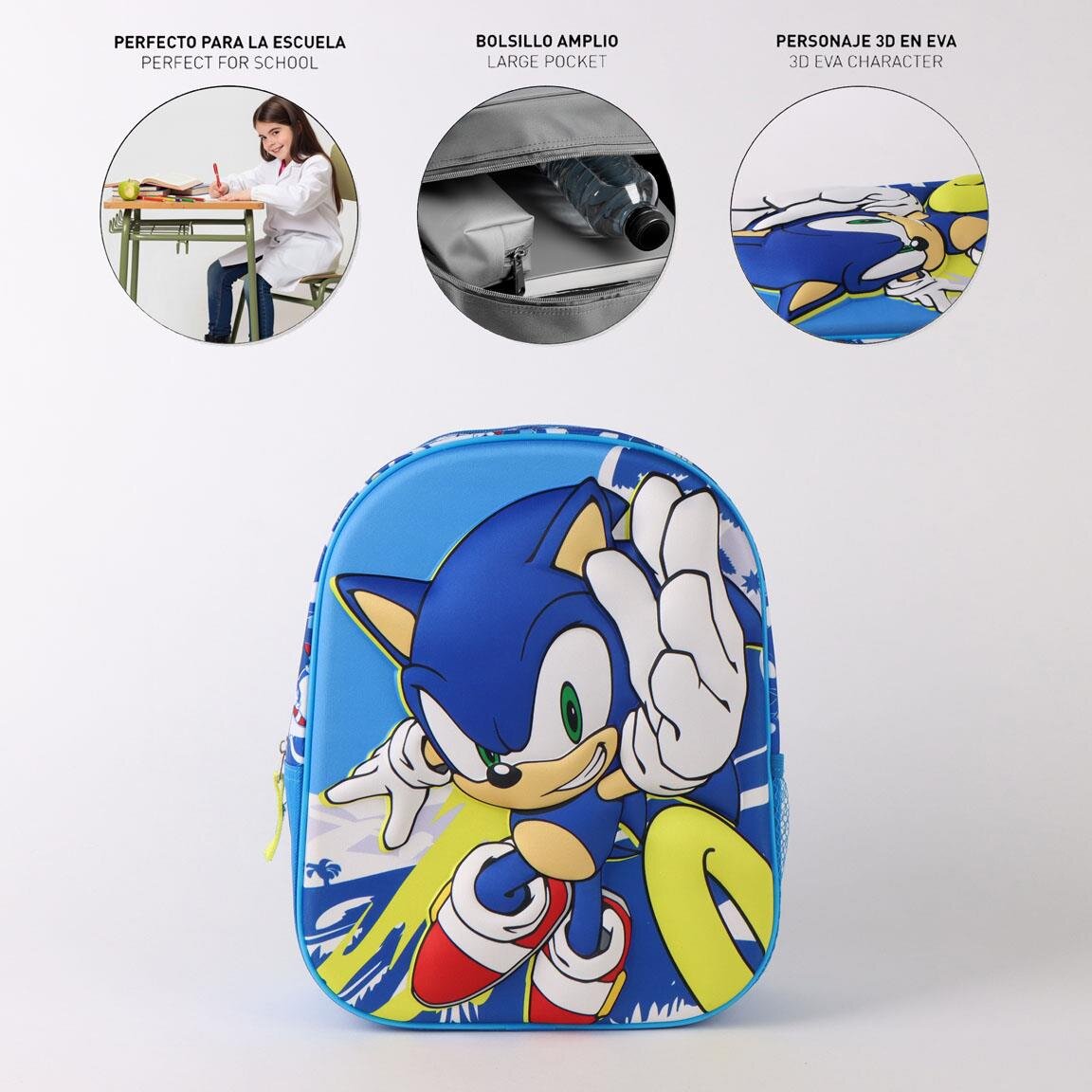 Sonic Børnerygsæk med 3D-effekt