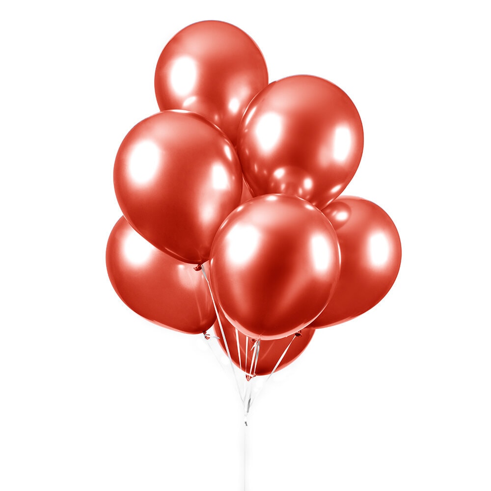 Balloner - Rød Chrome 10 stk