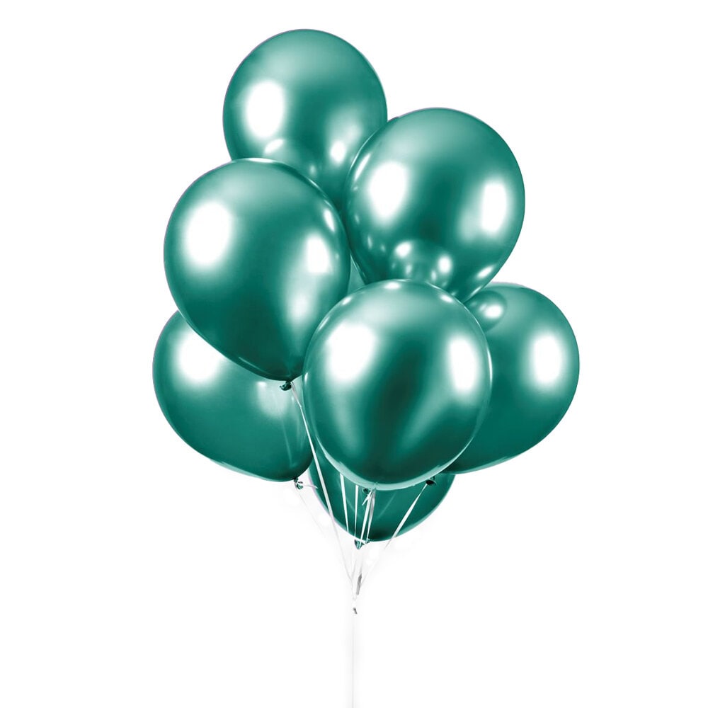 Balloner - Mørkegrøn Chrome 10 stk