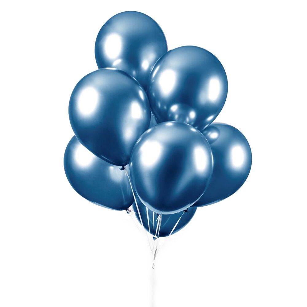 Balloner - Blå Chrome 10 stk