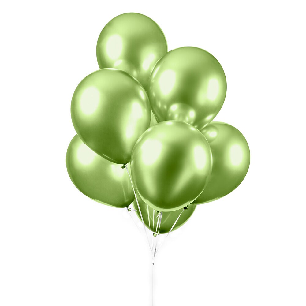 Balloner - Lysegrøn Chrome 10 stk