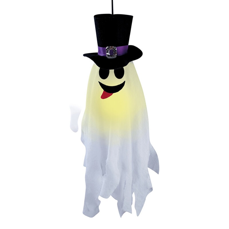 Lysende spøgelse med hat 50 cm