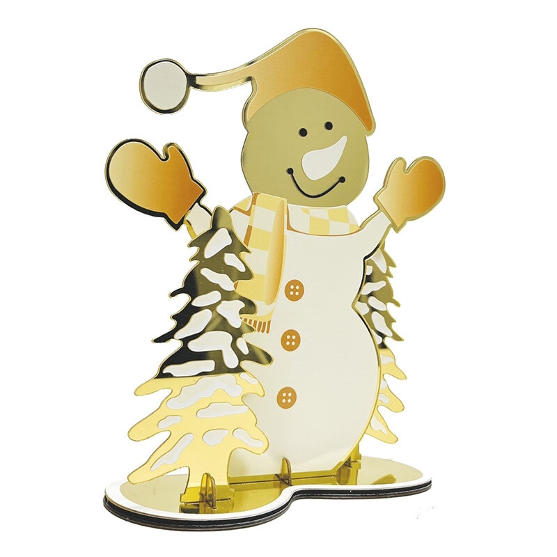 Julepynt spejle - Snemand i guld 20 cm