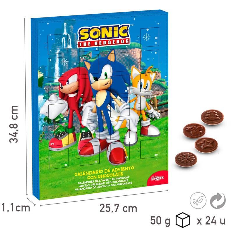 Sonic - Julekalender med Chokolade 50 gram