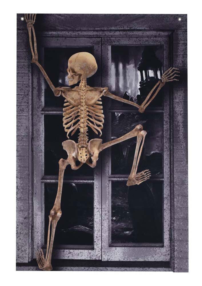 Vægdekoration Klatrende Skelet 80 x 120 cm