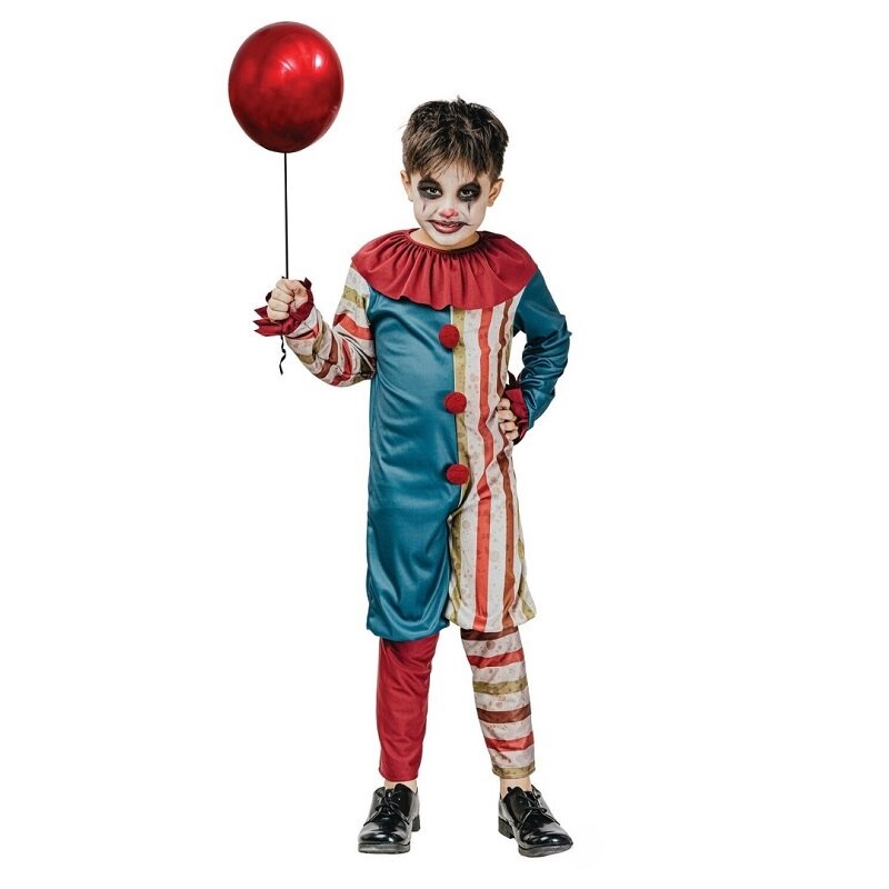 Vintage Clown Kostume Børn 7-9 år (120-130 cm)