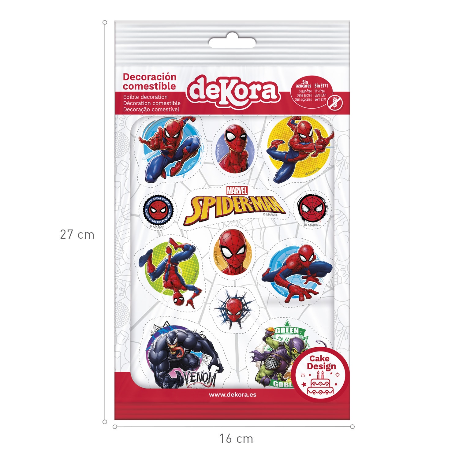 Spiderman - Muffindekorationer Sukkerpasta 12 stk