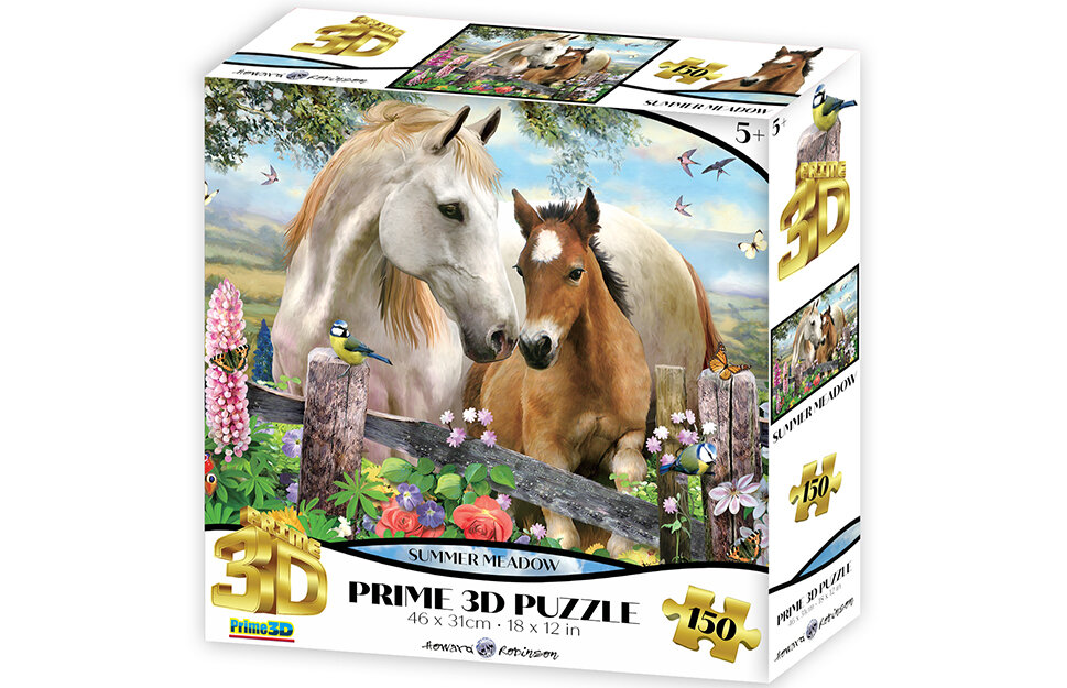 Prime 3D Puslespil - Heste i folden 150 brikker