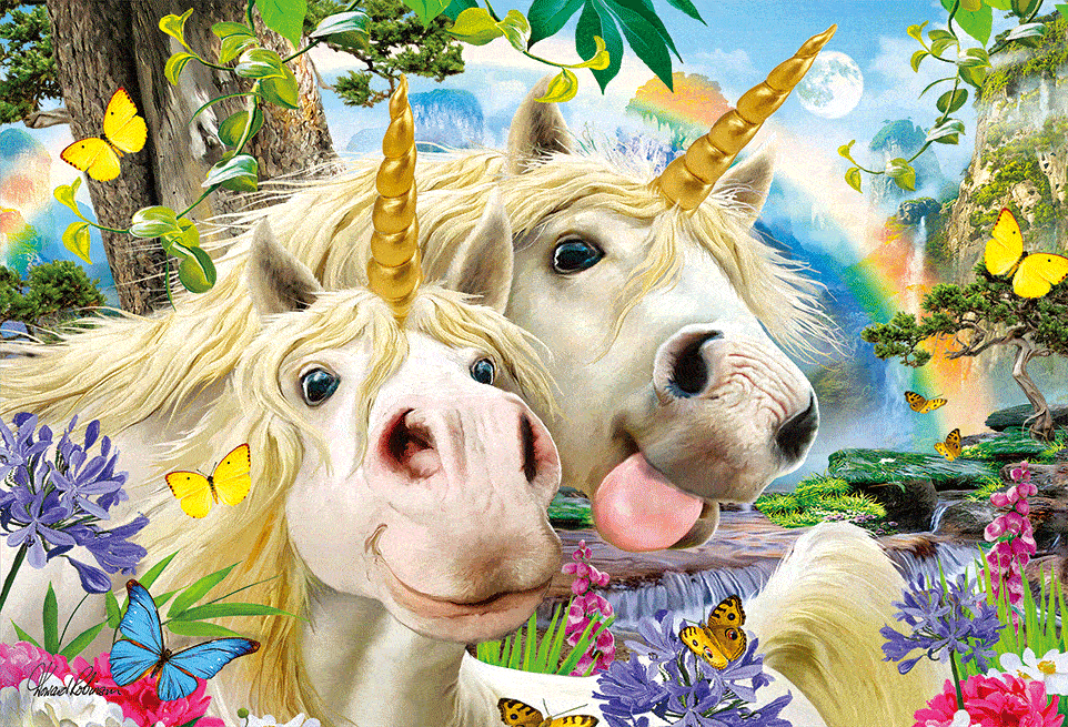 Prime 3D Puslespil - Unicorns selfies 48 brikker