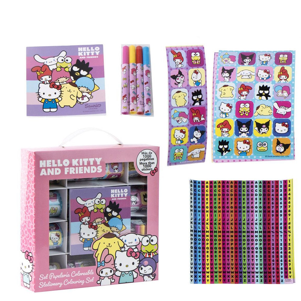 Hello Kitty Klistermærke- & Malesæt 1000 dele