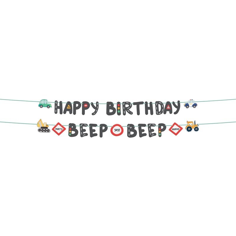 Vejarbejde Happy Birthday Guirlande