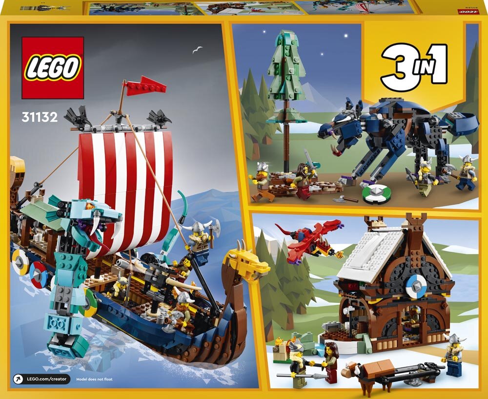 egoisme offer Centralisere LEGO Creator - Vikingeskib og Midgårdsormen 9+